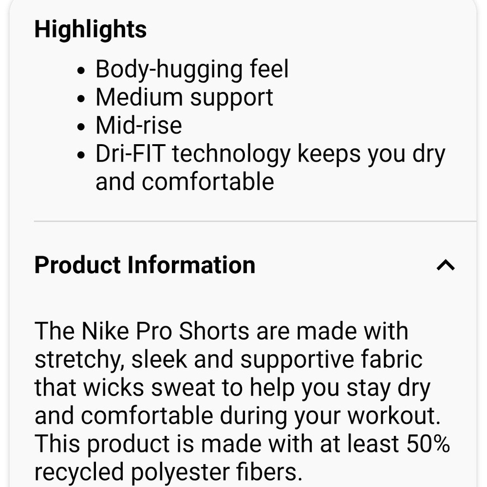 NWT Nike Pro Womens 3 Inch Training Spandex Shorts Black Mid Rise Dri-FIT Small - Picture 4 of 6